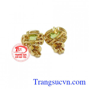 Hoa tai peridot thịnh vượng, bảo hành 12 tháng, giao hàng nhanh trên toàn quốc