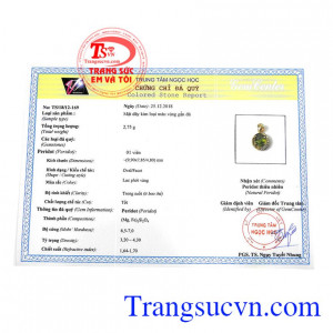 Giấy kiểm định từ trung tâm ngọc học