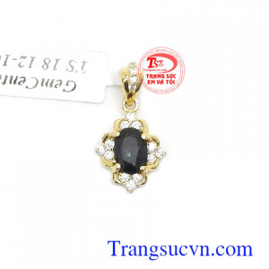 Mặt dây Sapphire thịnh vượng vàng 14k chế tác tinh xảo, sắc nét và thời trang