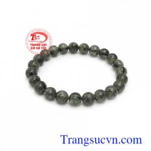 Vòng tay thạch anh tóc xanh 8 ly bền đẹp, chất lượng, đeo hợp thời trang và phong thủy