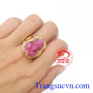 Nhẫn nam ruby tỳ hưu
