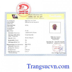 Giấy kiểm định từ trung tâm ngọc học