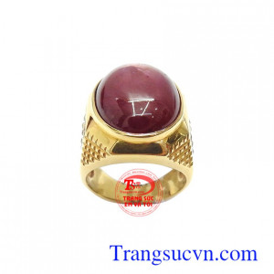 Nhẫn vàng 18k gắn đá Ruby cao cấp, sang trọng