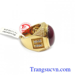 Nhẫn nam vàng tây đá quý bền đẹp, chất lượng