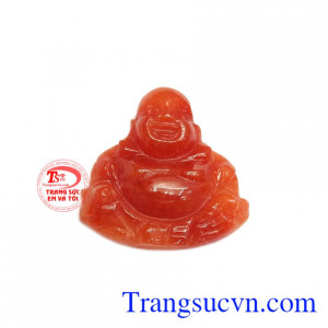 Phật di lặc ngọc cẩm thạch đỏ