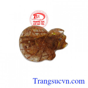 Mặt dây hồ ly thạch anh tóc nâu, giao hàng nhanh trên toàn quốc