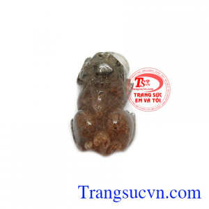 Mặt dây tỳ hưu đẹp chiêu tài lộc là sản phẩm thạch anh tóc thiên nhiên được nhiều người ưa thích