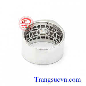 Nhẫn nam vàng trắng bền đẹp, chất lượng, mẫu mã độc đáo