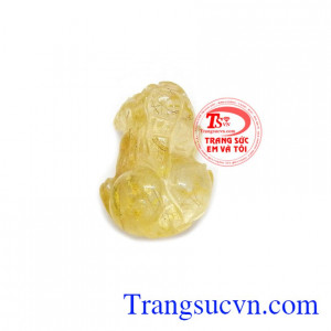 Tỳ hưu thịnh vượng may mắn là sản phẩm thạch anh tóc thiên nhiên điêu khắc hình tỳ hưu sắc nét