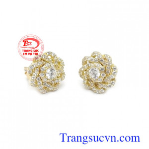 Hoa tai vàng Korea thời trang đeo hợp thời trang, tôn lên nét dịu dàng, quý phái và thời trang phái đẹp