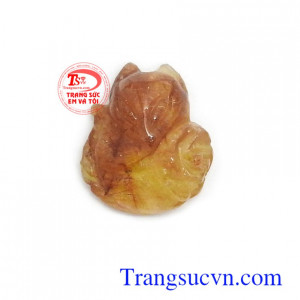 Mặt hồ ly thạch anh tóc bình an kiểu dáng đẹp, chất lượng cao, phù hợp làm mặt dây chuyền, mặt nhẫn bền đẹp, chất lượng, đeo hợp thời trang và phong thủy