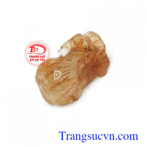 Tỳ hưu thạch anh tóc thiên nhiên cao cấp, chạm khắc tinh xảo.