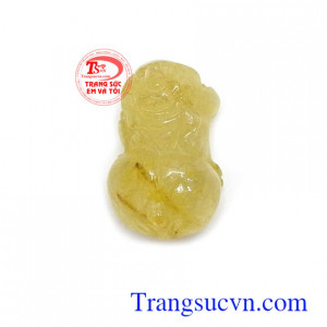 Mặt tỳ hưu thạch anh tóc cát khí mẫu mã đẹp, chất lượng đá đảm bảo