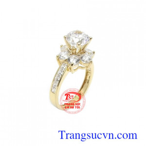 Nhẫn nữ vàng 10k xinh xắn kiểu dáng đẹp, đeo hợp thời trang, mang lại nét dịu dàng, sang trọng và quý phái cho người đeo