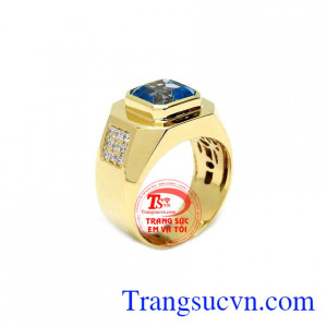Nhẫn nam Topaz may mắn là sản phẩm nhẫn vàng 14k đẹp kết hợp cùng đá topaz thiên nhiên, có giấy kiểm định đá tự nhiên