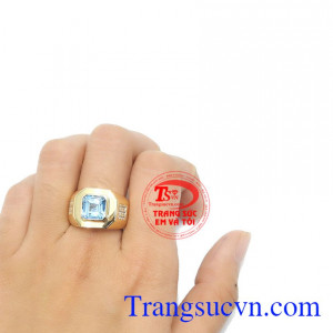 Nhẫn nam Topaz may mắn