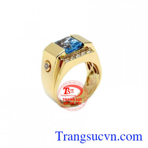 Nhẫn nam Topaz tài lộc là sản phẩm nhẫn nam đẹp được thiết kế 3D sang trọng, phong cách thời trang