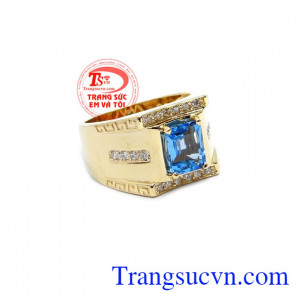 Nhẫn Nam Topaz Thời Trang mang lại nhiều may mắn cho người đeo, sản phẩm 14k, bảo hành 12 tháng, giao hàng nhanh trên toàn quốc
