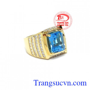 Nhẫn Nam Topaz Hoàng Gia 14k, bảo hành 12 tháng, giao hàng nhanh trên toàn quốc