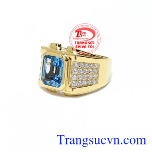Nhẫn Nam Topaz tinh tế đẹp với kiểu dáng thời trang, phong cách