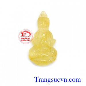 Phật bà thạch anh tóc hạnh phúc kiểu dáng đẹp, chất lượng đá cao cấp, phù hợp làm mặt dây chuyền bền đẹp, sang trọng