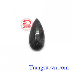 Mặt thạch anh tóc đen phát tài chế tác hình giọt nước độc đáo phù hợp làm mặt dây chuyền đeo đẹp, hợp thời trang