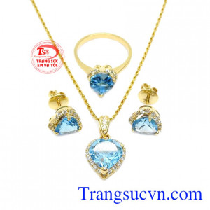 Bộ trang sức nữ topaz tình yêu