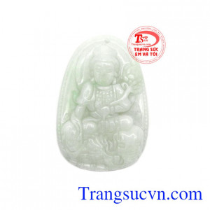 Mặt Phổ Hiền Bồ Tát tuổi Thìn - Tỵ được chế tác từ ngọc cẩm thạch thiên nhiên đảm bảo chất lượng