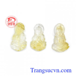 Mặt dây chuyền thạch anh tóc thiên nhiên tinh tế