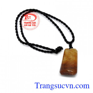 Mặt dây thạch anh tóc nâu vàng tự nhiên