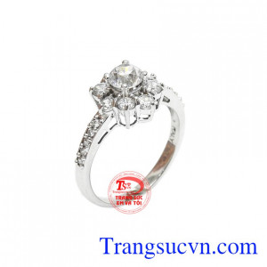 Nhẫn nữ Italy vàng trắng đẹp