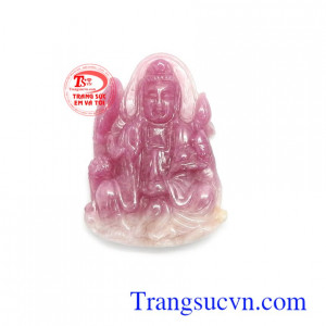 Mặt phật bà ruby hưng thịnh màu sắc tươi sáng, chất lượng đá cao cấp
