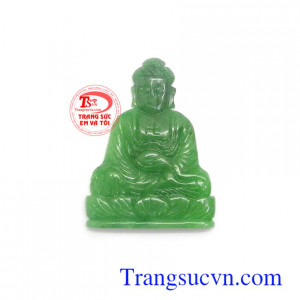 Mặt A Di Đà cẩm thạch cát tường màu sắc tươi sáng, chất lượng ngọc đảm bảo, mặt phật phỉ thúy thiên nhiên