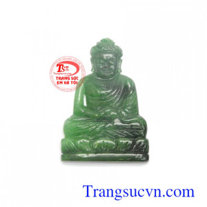 Mặt phật A Di Đà cát lộc ngọc cẩm thạch thiên nhiên, chạm khắc công nghệ cao, đường nét tinh xảo, sắc nét