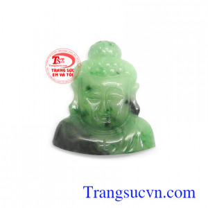 Mặt phật A Di Đà may mắn ngọc cẩm thạch thiên nhiên màu sắc tươi sáng, chạm khắc tinh xảo