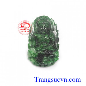 Mặt phật A Di Đà cẩm thạch bình an chạm khắc đẹp, chất lượng cao, phù hợp làm mặt dây chuyền đeo sang trọng và phong thủy