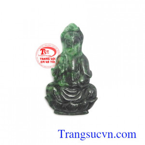 Mặt phật bà quan âm an lành ngọc phỉ thúy thiên nhiên bền đẹp, chất lượng, màu sắc tươi sáng