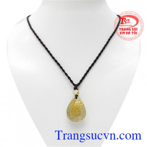 Mặt đá thạch anh tóc vàng may mắn tượng trưng cho sinh sản, công việc thăng tiến, cuộc sống thịnh vượng no đủ