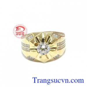 Nhẫn nam Hàn Quốc thời trang được chế tác từ vàng tây 10k.
