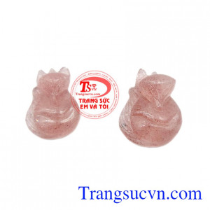 Mặt hồ ly thạch anh dâu chất lượng.