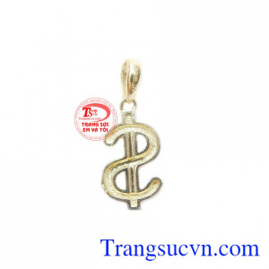 Mặt dây nữ tiền tài được nhập khẩu từ Hàn Quốc với chất liệu vàng 10k sáng bóng, bền đẹp.