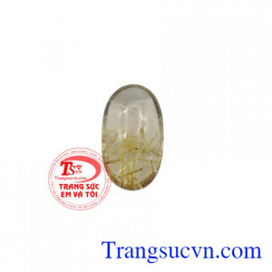 Mặt đá thạch anh tóc vàng oval.