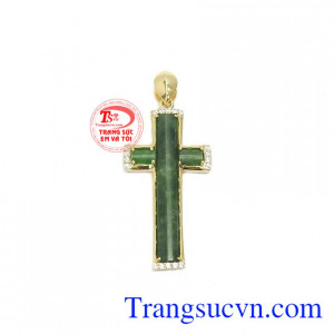 Mặt dây thánh giá cẩm thạch sang trọng