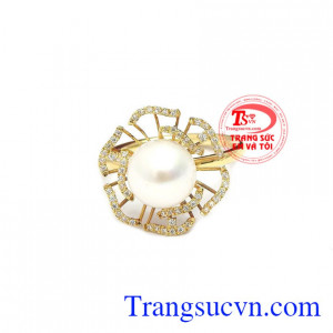 Nhẫn Ngọc Trai San Hô Đẹp được chế tác từ vàng 14k, bảo hành 12 tháng, giao hàng nhanh trên toàn quốc
