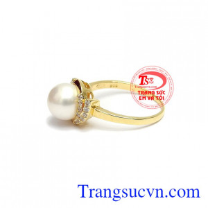 Nhẫn Nữ Ngọc Trai Sang Trọng 14k, bảo hành 12 tháng, giao hàng nhanh trên toàn quốc