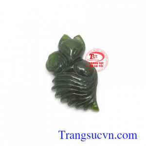 Mặt hồ ly nephrite hạnh phúc bền đẹp, chất lượng, chạm khắc tinh xảo, mặt dây hồ ly ngọc bích thiên nhiên
