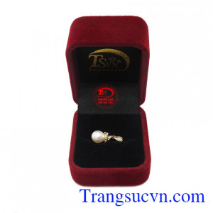 Mặt dây ngọc trai móc vàng 14k sáng bóng đảm bảo chất lượng hợp thời trang, sang trọng 