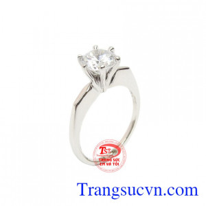 Nhẫn nữ vàng trắng 18k thời trang