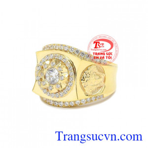 Nhẫn nam vàng tây thương hiệu được chế tác từ vàng 10K, có đầy đủ giấy kiểm định và uy tín chất lượng.