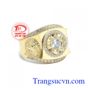 Nhẫn nam vàng tây thương hiệu với thiết kế tinh xảo mạnh mẽ giúp phái nam thể hiện được cá tính cũng như khí chất đàn ông.